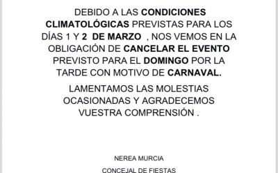 CANCELACIÓN DEL CARNAVAL